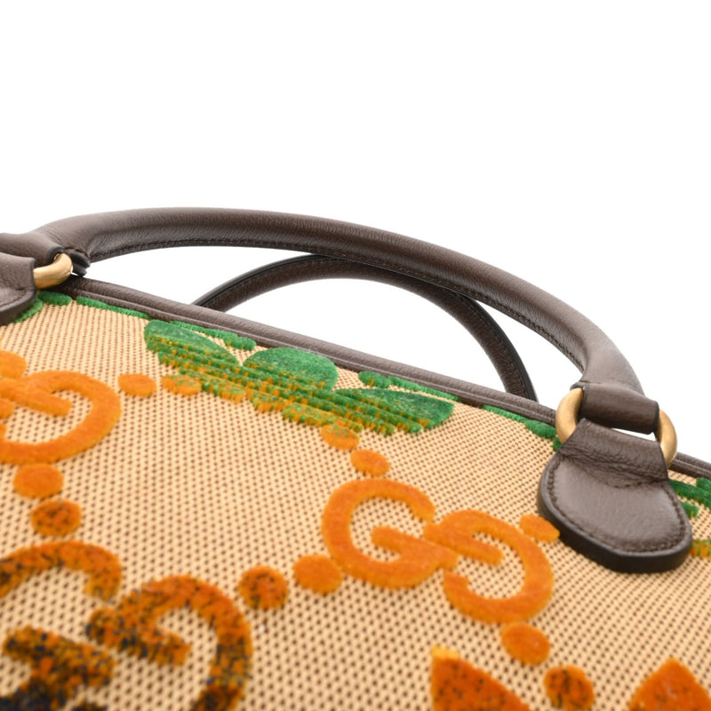 GUCCI グッチ アディダスコラボ セール品 ベージュ/マルチカラー 702422 ユニセックス キャンバス レザー ボストンバッグ ABランク 中古 銀蔵