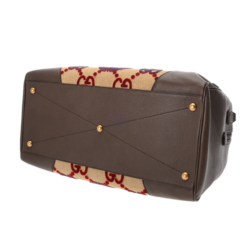 GUCCI グッチ アディダスコラボ セール品 ベージュ/マルチカラー 702422 ユニセックス キャンバス レザー ボストンバッグ ABランク 中古 銀蔵