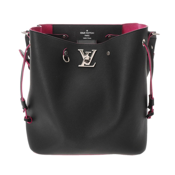 LOUIS VUITTON ルイヴィトン ロックミー バケット ノワール/ホットピンク M54677 レディース レザー ショルダーバッグ ABランク 中古 銀蔵
