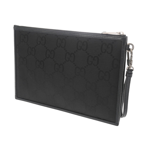 GUCCI グッチ クラッチバッグ グッチオブザグリッド ブラック 625598 メンズ レザー ナイロン クラッチバッグ Aランク 中古 銀蔵