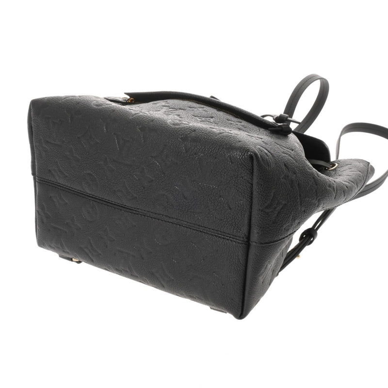 LOUIS VUITTON ルイヴィトン モノグラムアンプラント モンスリ PM ノワール M45205 レディース レザー リュック・デイパック Aランク 中古 銀蔵
