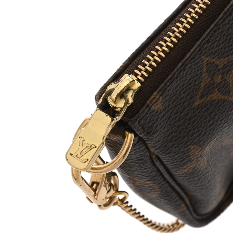 LOUIS VUITTON ルイヴィトン モノグラム ミニ ポシェット アクセソワール ブラウン M58009 レディース モノグラムキャンバス アクセサリーポーチ Bランク 中古 銀蔵