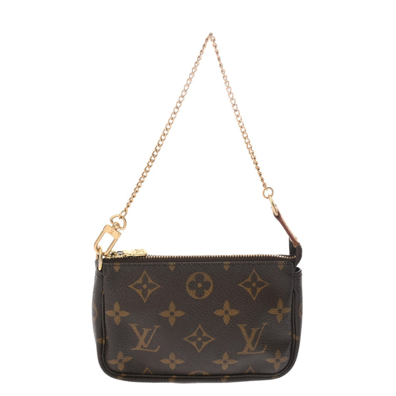 LOUIS VUITTON ルイヴィトン モノグラム ミニ ポシェット アクセソワール ブラウン M58009 レディース モノグラムキャンバス アクセサリーポーチ Bランク 中古 銀蔵