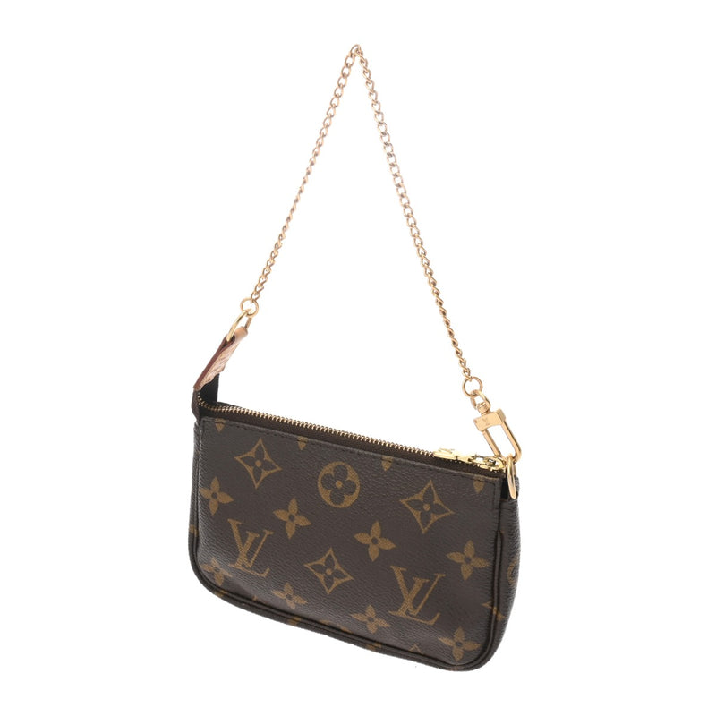 LOUIS VUITTON ルイヴィトン モノグラム ミニ ポシェット アクセソワール ブラウン M58009 レディース モノグラムキャンバス アクセサリーポーチ Bランク 中古 銀蔵