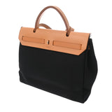HERMES エルメス エールバッグ ジップ PM 2WAY ナチュラル/ブラック □G刻印(2003年頃) レディース トワルオフィシェ/ヴァッシュハンター ハンドバッグ Bランク 中古 銀蔵