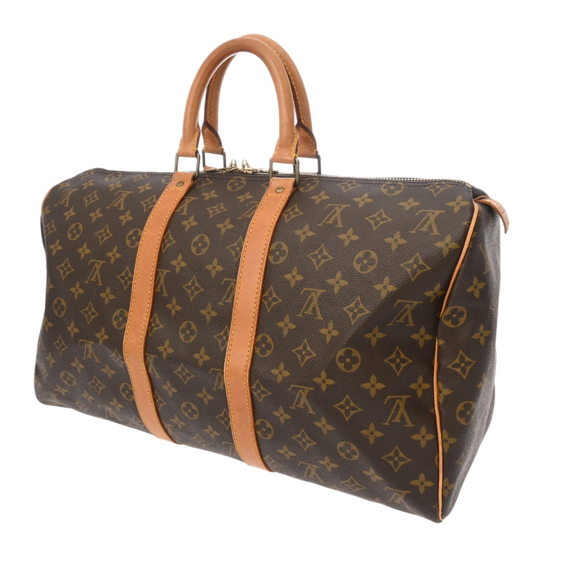 LOUIS VUITTON ルイヴィトン モノグラム キーポル 45 ブラウン M41428 ユニセックス モノグラムキャンバス ボストンバッグ Bランク 中古 銀蔵