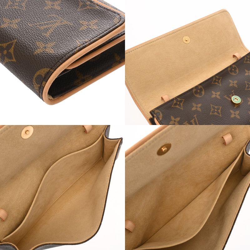 LOUIS VUITTON ルイヴィトン モノグラム ポシェットツイン GM ブラウン M51852 レディース モノグラムキャンバス ショルダーバッグ ABランク 中古 銀蔵