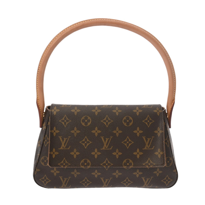 LOUIS VUITTON ルイヴィトン モノグラム ミニ ルーピング ブラウン M51147 レディース モノグラムキャンバス セミショルダーバッグ Bランク 中古 銀蔵