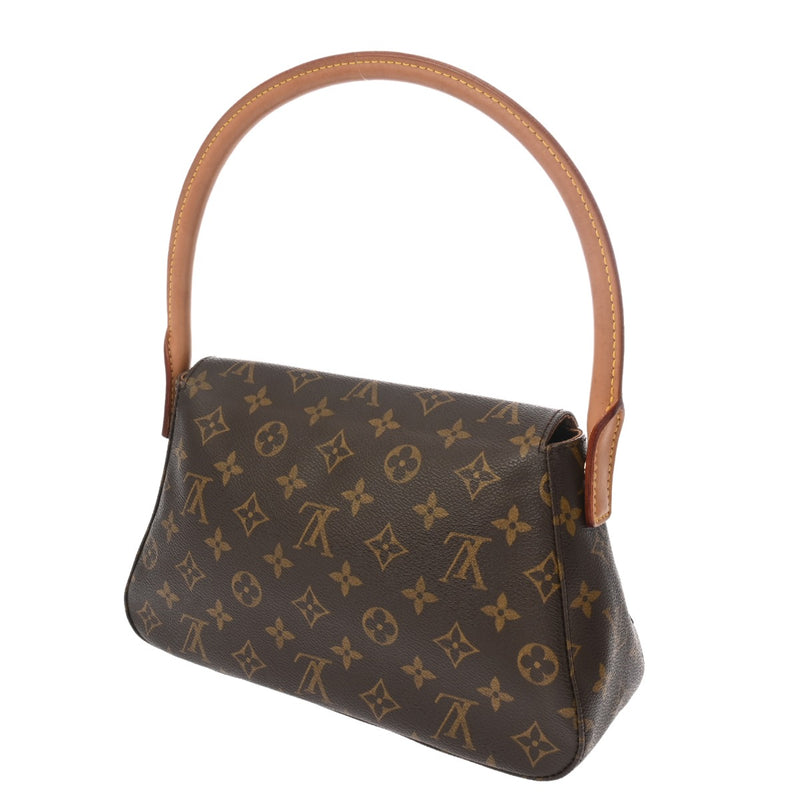 LOUIS VUITTON ルイヴィトン モノグラム ミニ ルーピング ブラウン M51147 レディース モノグラムキャンバス セミショルダーバッグ Bランク 中古 銀蔵