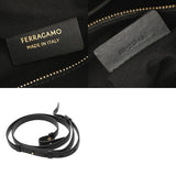 SALVATORE FERRAGAMO フェラガモ ロゴ トートバッグ M ミーレ/ブラック レディース ラフィア レザー 2WAYバッグ 新同 中古 銀蔵