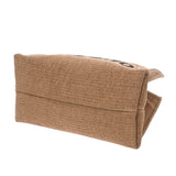 SALVATORE FERRAGAMO フェラガモ ロゴ トートバッグ M ミーレ/ブラック レディース ラフィア レザー 2WAYバッグ 新同 中古 銀蔵