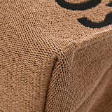 SALVATORE FERRAGAMO フェラガモ ロゴ トートバッグ M ミーレ/ブラック レディース ラフィア レザー 2WAYバッグ 新同 中古 銀蔵