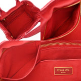 PRADA プラダ カナパ ミニ トート レッド B2439G レディース キャンバス ハンドバッグ Bランク 中古 銀蔵