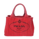 PRADA プラダ カナパ ミニ トート レッド B2439G レディース キャンバス ハンドバッグ Bランク 中古 銀蔵
