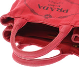 PRADA プラダ カナパ ミニ トート レッド B2439G レディース キャンバス ハンドバッグ Bランク 中古 銀蔵
