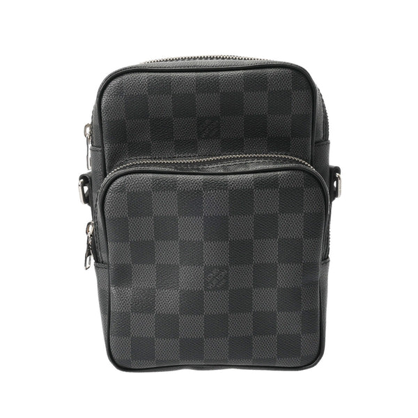 LOUIS VUITTON ルイヴィトン ダミエグラフィット レム ブラック N41446 メンズ ダミエキャンバス ショルダーバッグ ABランク 中古 銀蔵