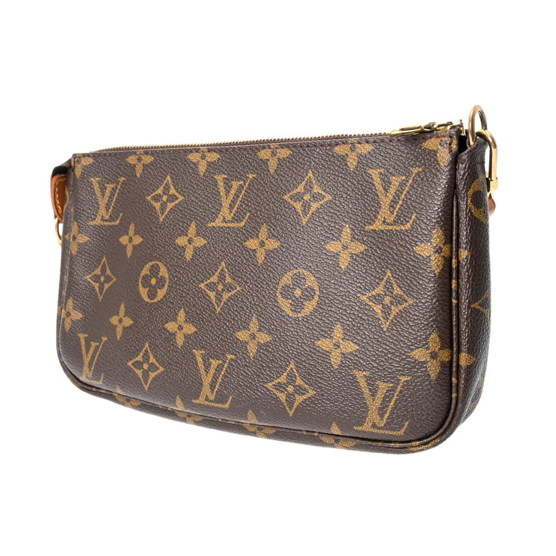 LOUIS VUITTON ルイヴィトン モノグラム ポシェット アクセソワール ブラウン M51980 レディース モノグラムキャンバス アクセサリーポーチ Bランク 中古 銀蔵