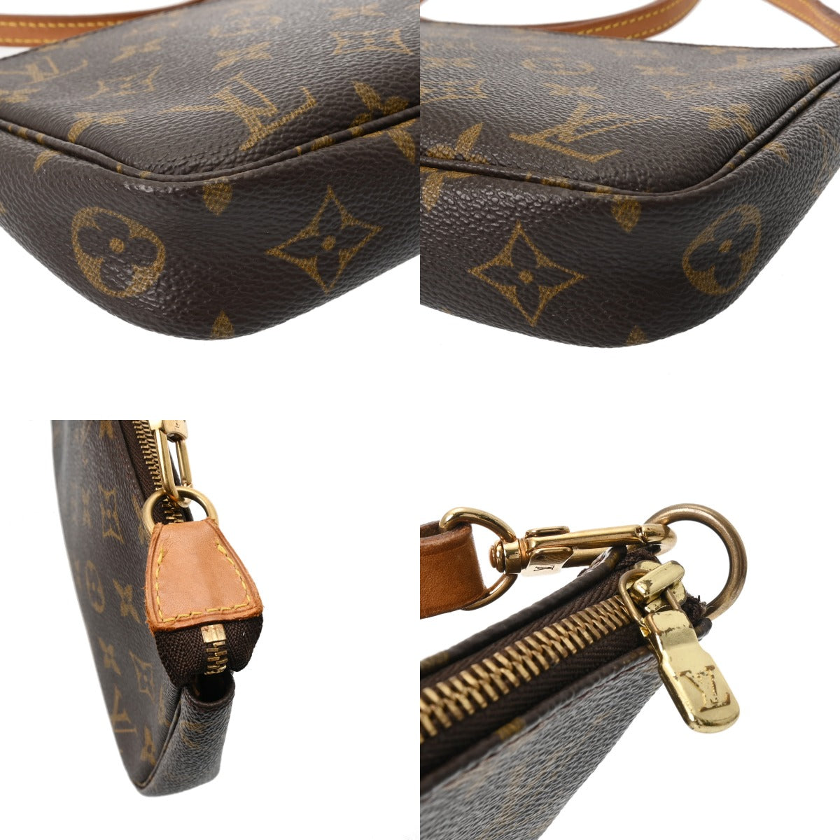 Louis Vuitton モノグラム アクセサリーポーチ　ストラップ無 ルイヴィトン ポシェット アクセソワール 14145 ブラウン レディース