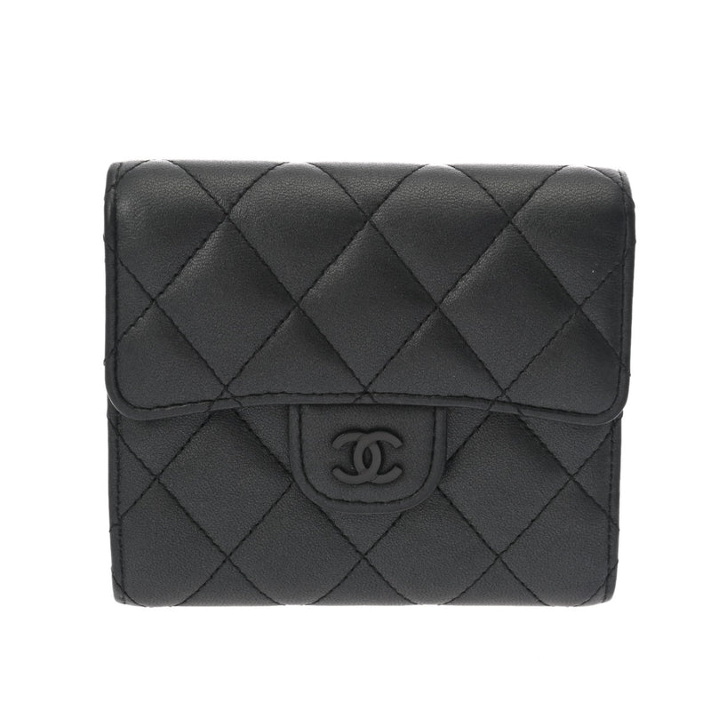 CHANEL シャネル クラシック スモール フラップウォレット ブラック AP0231 レディース ラムスキン 三つ折り財布 ABランク 中古 銀蔵