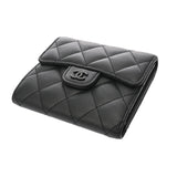 CHANEL シャネル クラシック スモール フラップウォレット ブラック AP0231 レディース ラムスキン 三つ折り財布 ABランク 中古 銀蔵