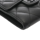 CHANEL シャネル クラシック スモール フラップウォレット ブラック AP0231 レディース ラムスキン 三つ折り財布 ABランク 中古 銀蔵