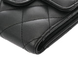 CHANEL シャネル クラシック スモール フラップウォレット ブラック AP0231 レディース ラムスキン 三つ折り財布 ABランク 中古 銀蔵