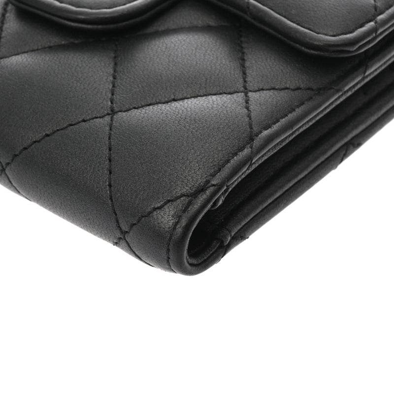 CHANEL シャネル クラシック スモール フラップウォレット ブラック AP0231 レディース ラムスキン 三つ折り財布 ABランク 中古 銀蔵