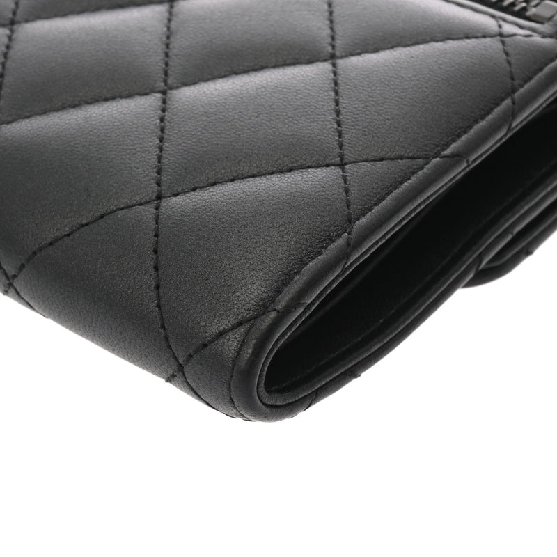 CHANEL シャネル クラシック スモール フラップウォレット ブラック AP0231 レディース ラムスキン 三つ折り財布 ABランク 中古 銀蔵