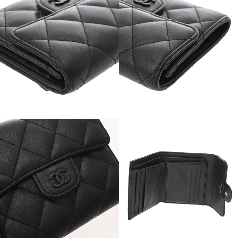 CHANEL シャネル クラシック スモール フラップウォレット ブラック AP0231 レディース ラムスキン 三つ折り財布 ABランク 中古 銀蔵