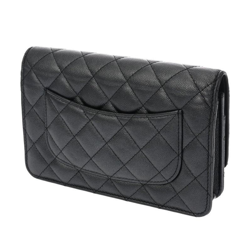 CHANEL シャネル マトラッセ チェーンウォレット  ガンメタ A33814 レディース キャビアスキン ショルダーバッグ ABランク 中古 銀蔵