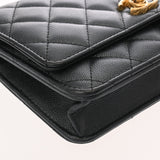 CHANEL シャネル マトラッセ チェーンウォレット  ガンメタ A33814 レディース キャビアスキン ショルダーバッグ ABランク 中古 銀蔵