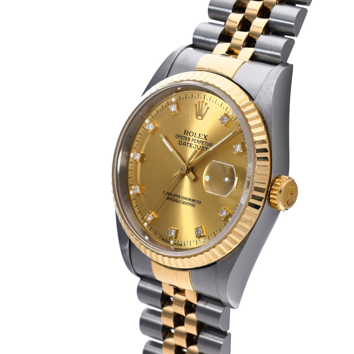 ロレックス デイトジャスト 10Pダイヤ メンズ 腕時計 16233G ROLEX 