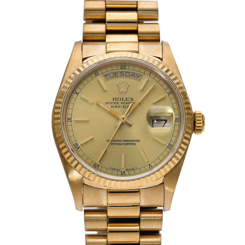 ロレックス デイデイト 18038 98番台(1986年頃製造) シャンパン メンズ 腕時計 自動巻き 中古 銀蔵