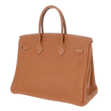 HERMES エルメス バーキン 35 ゴールド □J刻印(2006年頃) ユニセックス トゴ ハンドバッグ Aランク 中古 銀蔵