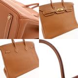 HERMES エルメス バーキン 35 ゴールド □J刻印(2006年頃) ユニセックス トゴ ハンドバッグ Aランク 中古 銀蔵