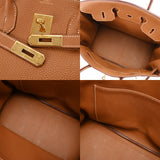 HERMES エルメス バーキン 35 ゴールド □J刻印(2006年頃) ユニセックス トゴ ハンドバッグ Aランク 中古 銀蔵