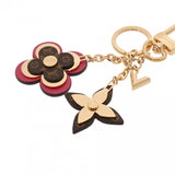 LOUIS VUITTON ルイヴィトン ブルーミングフラワー ブラウン/ピンク ゴールド金具 M63084 ユニセックス レザー GP キーホルダー Aランク 中古 銀蔵