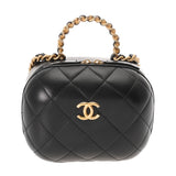 CHANEL シャネル マトラッセ スモールバニティ ブラック AP2198 レディース ラムスキン バニティバッグ Aランク 中古 銀蔵