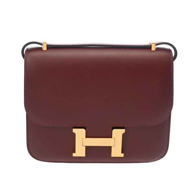 HERMES エルメス コンスタンス3 ミニ 18 ルージュアッシュ D刻印(2019年頃) レディース ボックスカーフ ショルダーバッグ ABランク 中古 銀蔵