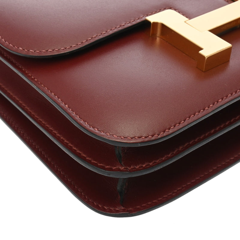 HERMES エルメス コンスタンス3 ミニ 18 ルージュアッシュ D刻印(2019年頃) レディース ボックスカーフ ショルダーバッグ ABランク 中古 銀蔵