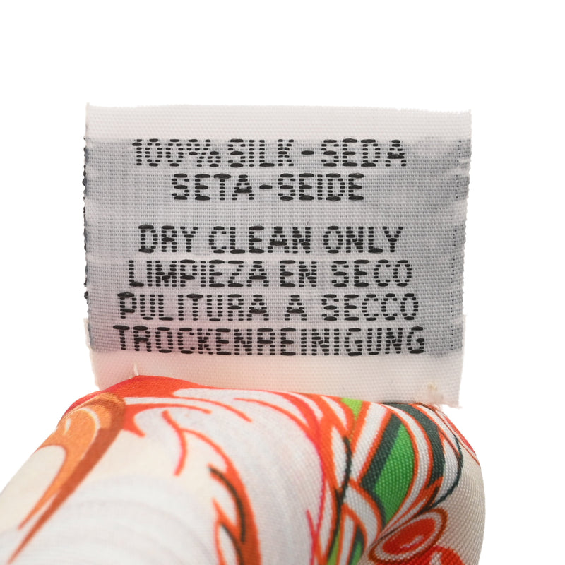 HERMES エルメス ツイリー DANSE PACIFIQUE オレンジ系 レディース シルク100％ スカーフ 新同 中古 銀蔵