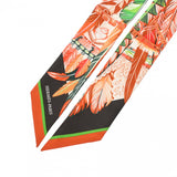 HERMES エルメス ツイリー DANSE PACIFIQUE オレンジ系 レディース シルク100％ スカーフ 新同 中古 銀蔵