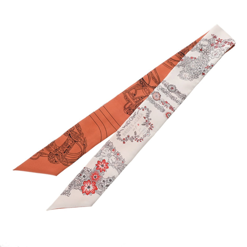 エルメス ツイリー BRIDES DE GALA 式典用馬勒 オレンジ エルメス ツイリー オレンジ BRIDES de GALA 式典用馬勒 スカーフ