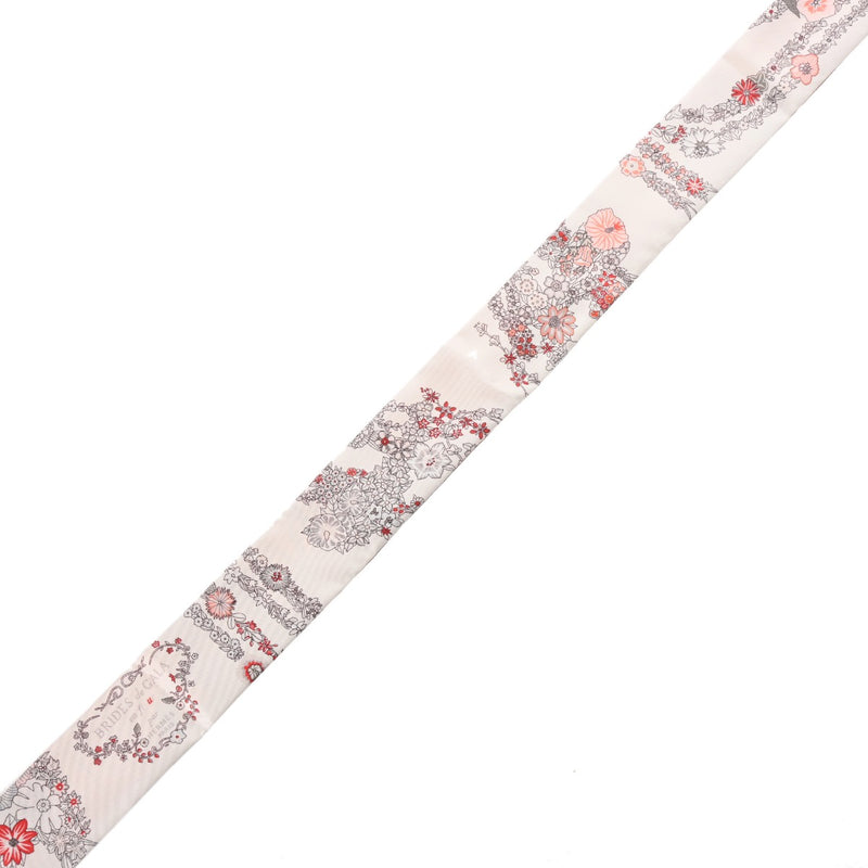 HERMES エルメス ツイリー BRIDES DE GALA オレンジ/ホワイト 063940S レディース シルク100％ スカーフ 新同 中古 銀蔵
