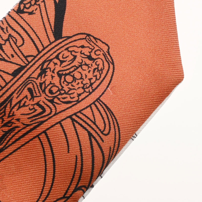 HERMES エルメス ツイリー BRIDES DE GALA オレンジ/ホワイト 063940S レディース シルク100％ スカーフ 新同 中古 銀蔵