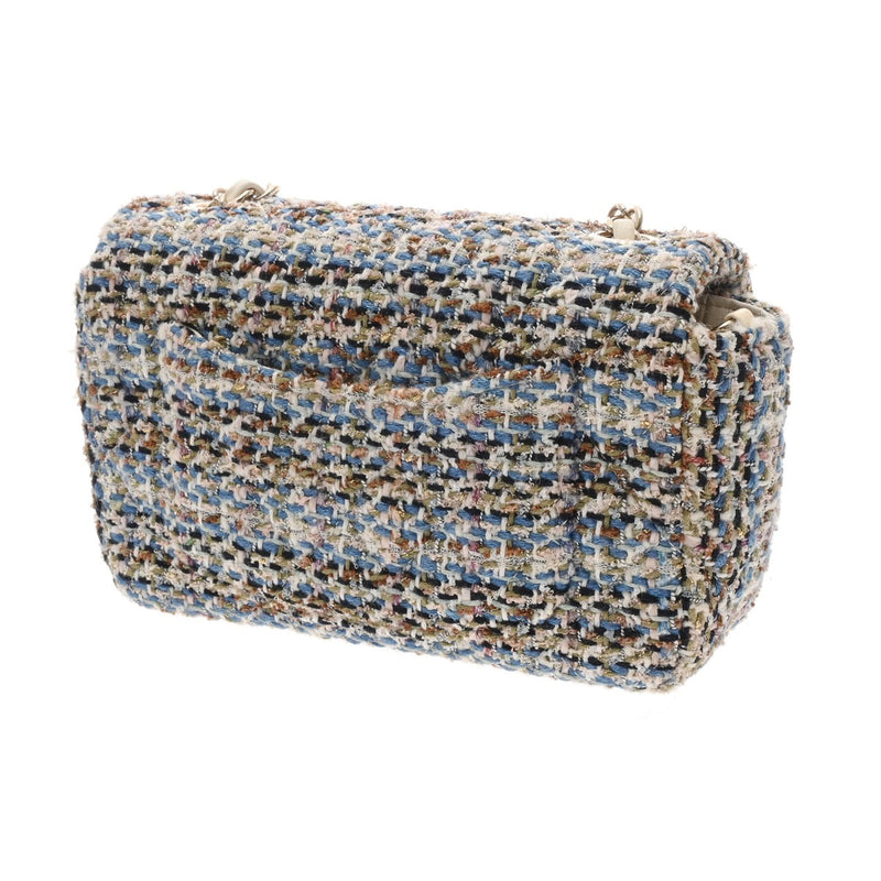 CHANEL シャネル マトラッセ ミニクラシック 20cm ブルー系マルチカラー A69900 レディース ツイード ショルダーバッグ Aランク 中古 銀蔵