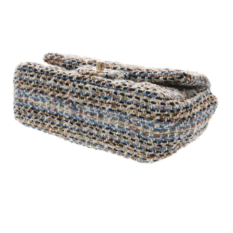 CHANEL シャネル マトラッセ ミニクラシック 20cm ブルー系マルチカラー A69900 レディース ツイード ショルダーバッグ Aランク 中古 銀蔵