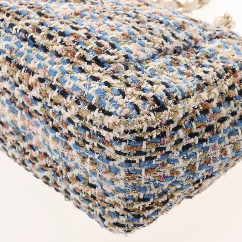 CHANEL シャネル マトラッセ ミニクラシック 20cm ブルー系マルチカラー A69900 レディース ツイード ショルダーバッグ Aランク 中古 銀蔵