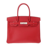 HERMES エルメス バーキン 30 ルージュカザック □P刻印(2012年頃) レディース ヴォーエプソン ハンドバッグ Aランク 中古 銀蔵