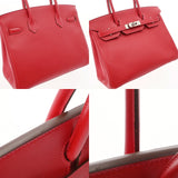 HERMES エルメス バーキン 30 ルージュカザック □P刻印(2012年頃) レディース ヴォーエプソン ハンドバッグ Aランク 中古 銀蔵